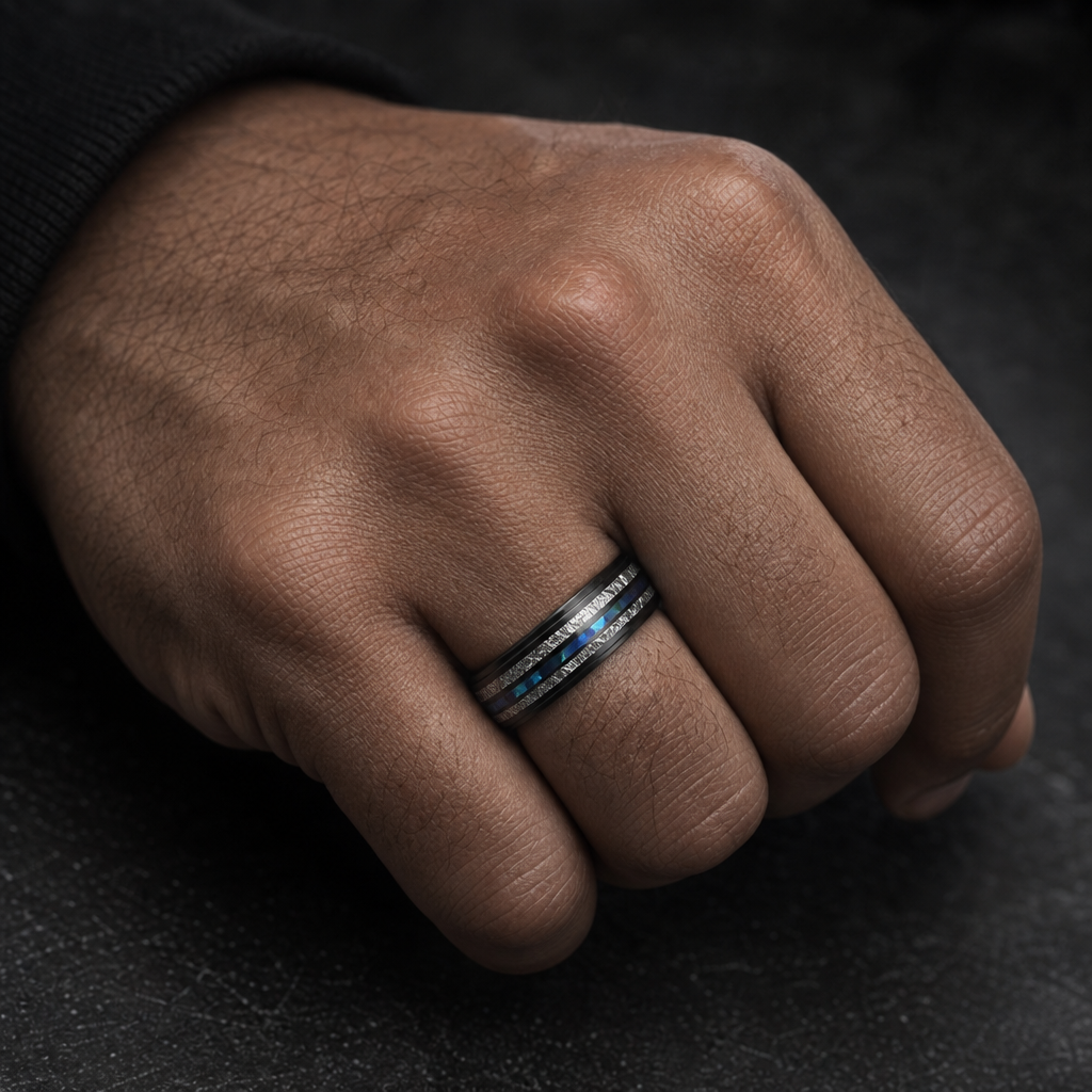 Andromeda ring — lifestyle on hand