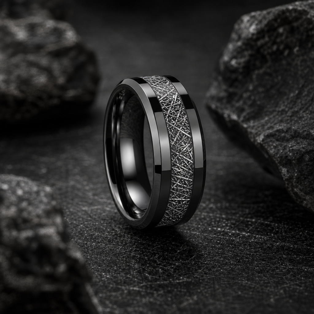 Astro ring — standing three-quarter on stone