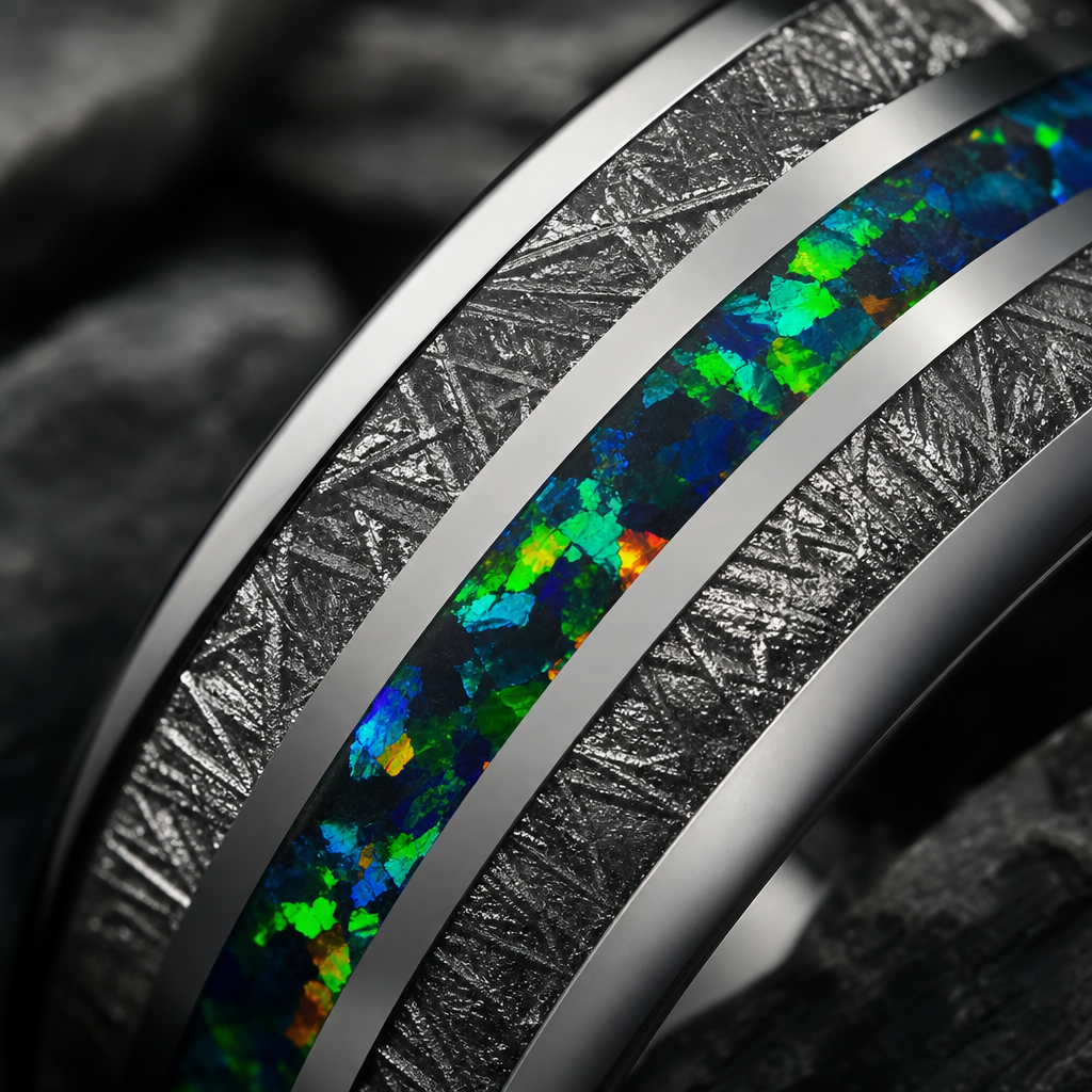 Nebula ring — macro inlay detail