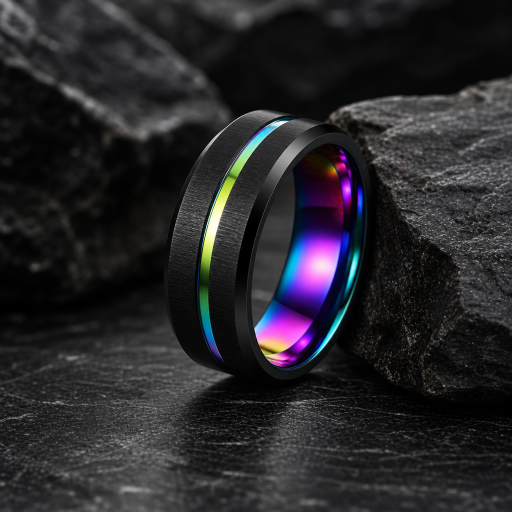 Spectrum ring — hero on charcoal stone