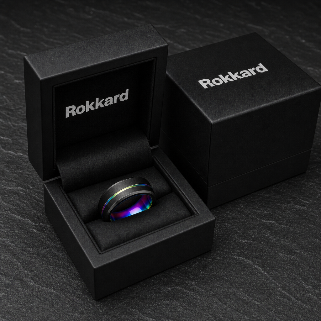 Spectrum ring — in Rokkard wooden keepsake case